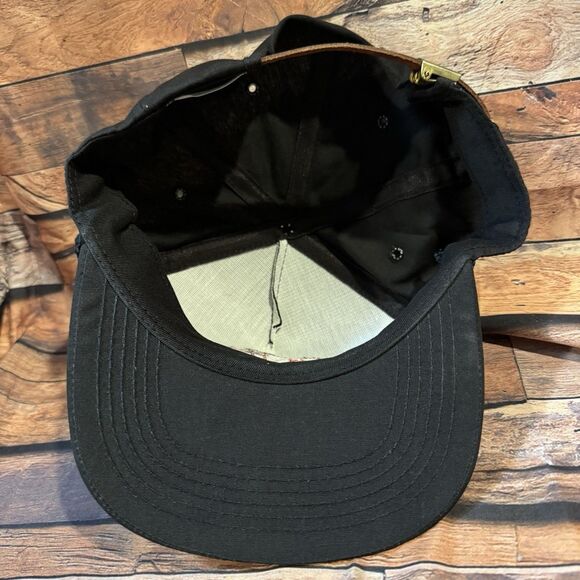 Wells Fargo Bank Hat Adjustable Black Cap Stagecoach Logo Rope Bill Vintage - Picture 6 of 7